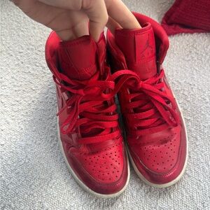 Jordan Red High-Top Sneakers